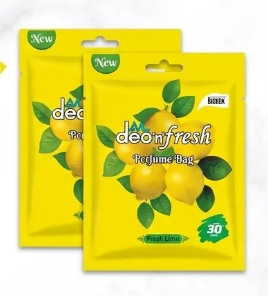 Deo'n'Fresh Perfume Bag, Fresh Lime Fragrance, Eliminates Bad Odour, 10g Pack of 4