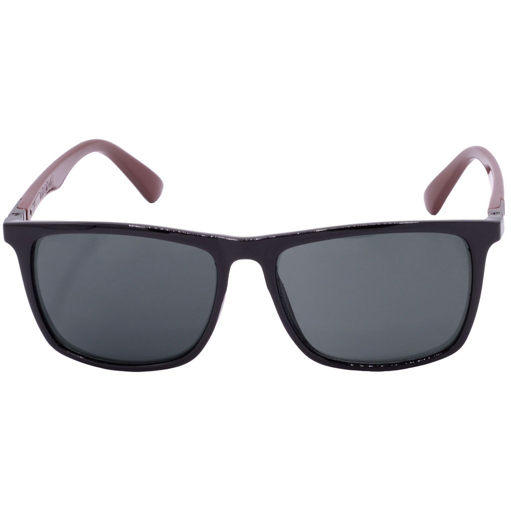 Hrinkar Grey Rectangular Cooling Glass Black, Brown Frame Best Sunglasses for Men & Women - HRS-BT-03-BK-BWN-BK view 2