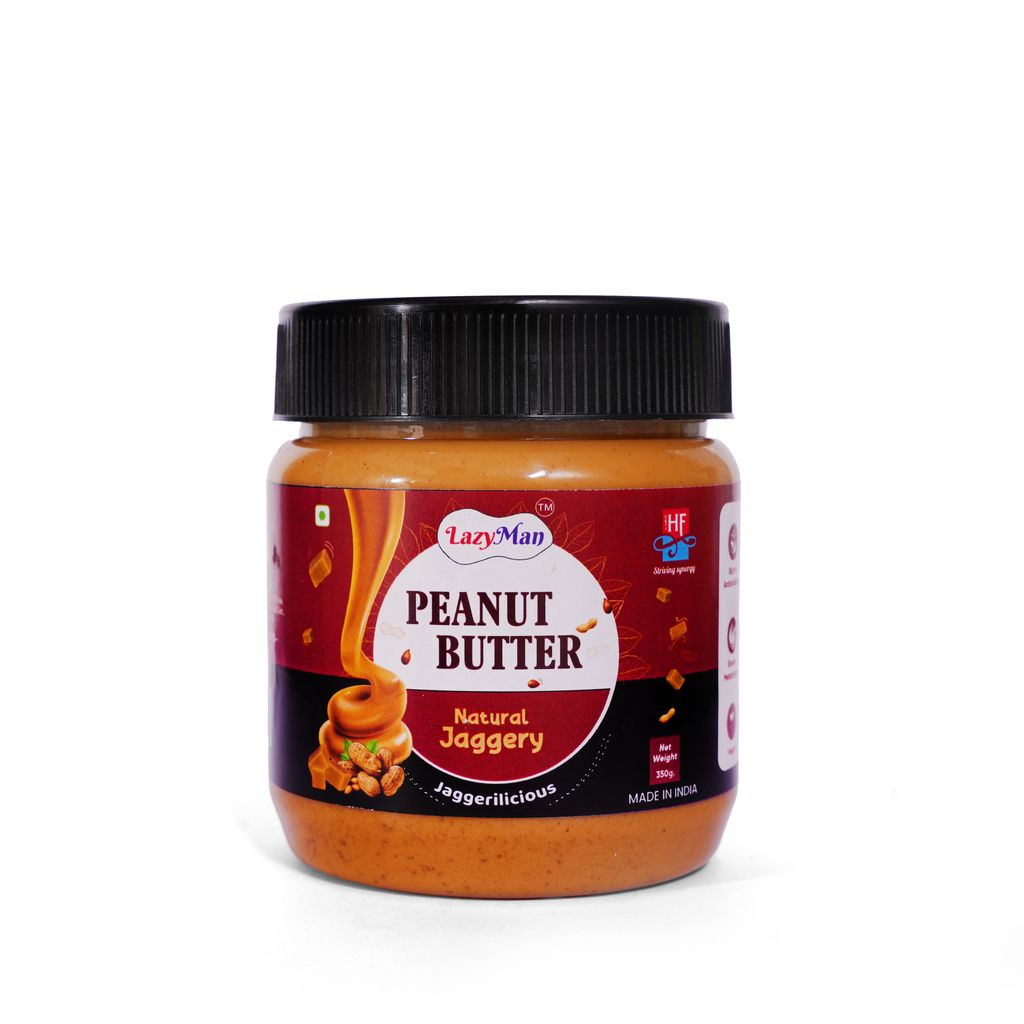 Lazyman Natural Jaggery Peanut Butter, 1 Pet Jar - 350 Grams view 2