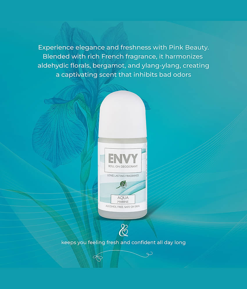 ENVY Aqua Marine Long Lasting Roll-on Deodorant 50 ml Each (Pack of 2) view 2