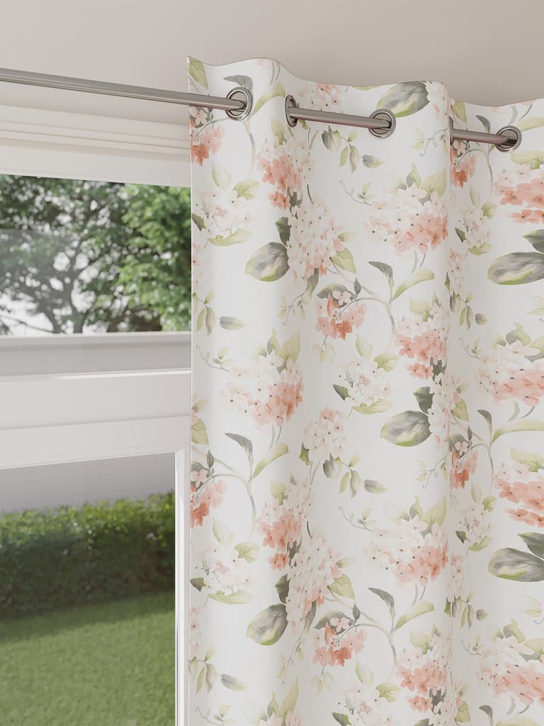 DDECOR - 100% PolyesterFloral PatternDoor 7 Ft|135 CM X 225 CM| - Pink view 2