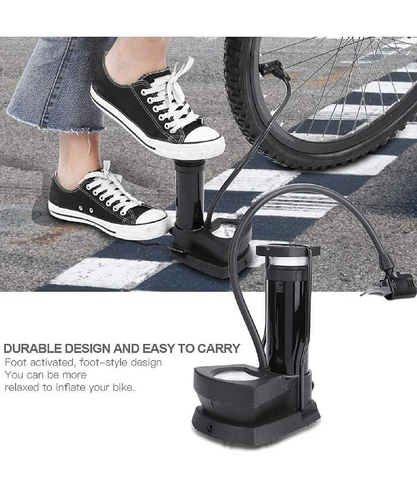 RAMDEV ENTERPRISE Portable Mini Bike Pump/Cycle Foot Pump Foot Activated with Pressure Gauge Floor Bicycle Bikes Pump & Cycle Pump Bicycle Tire Pump for Road. view 2
