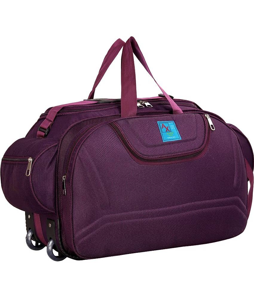 AXEN BAGS - Red Polyester Duffle Trolley view 2