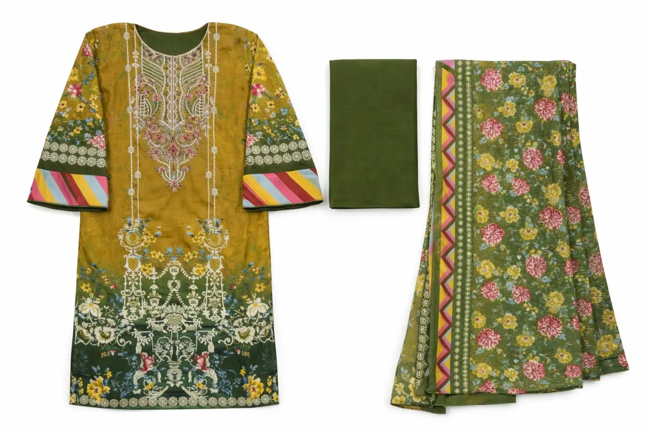 Fabric pure cottonPakistani style Embroidery or printed unstitched dress material..
