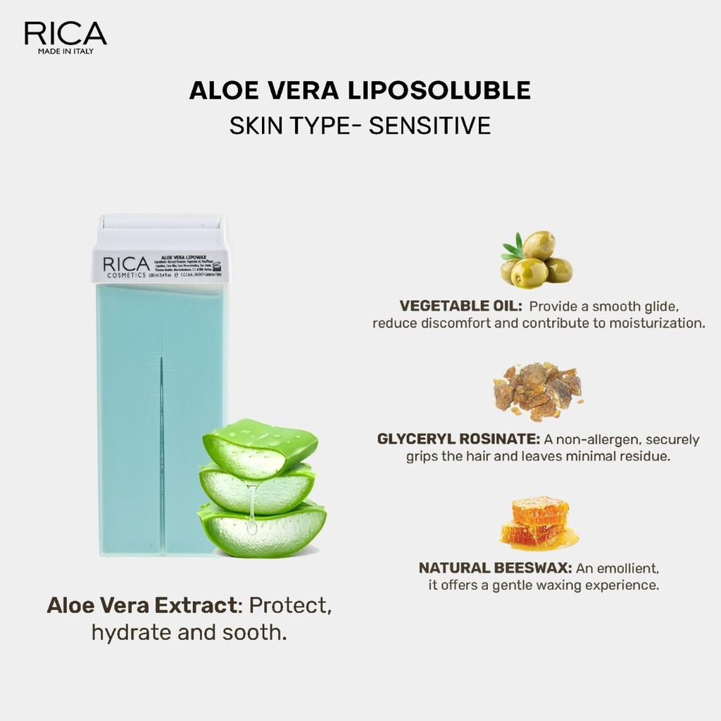 Rica Aloe Vera Roll-On Wax Set of 2 Refill Wax - 100 ML view 2
