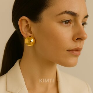 18k Gold Plated Stud Earring (Classic Gold Ball Stud Earrings) view 2