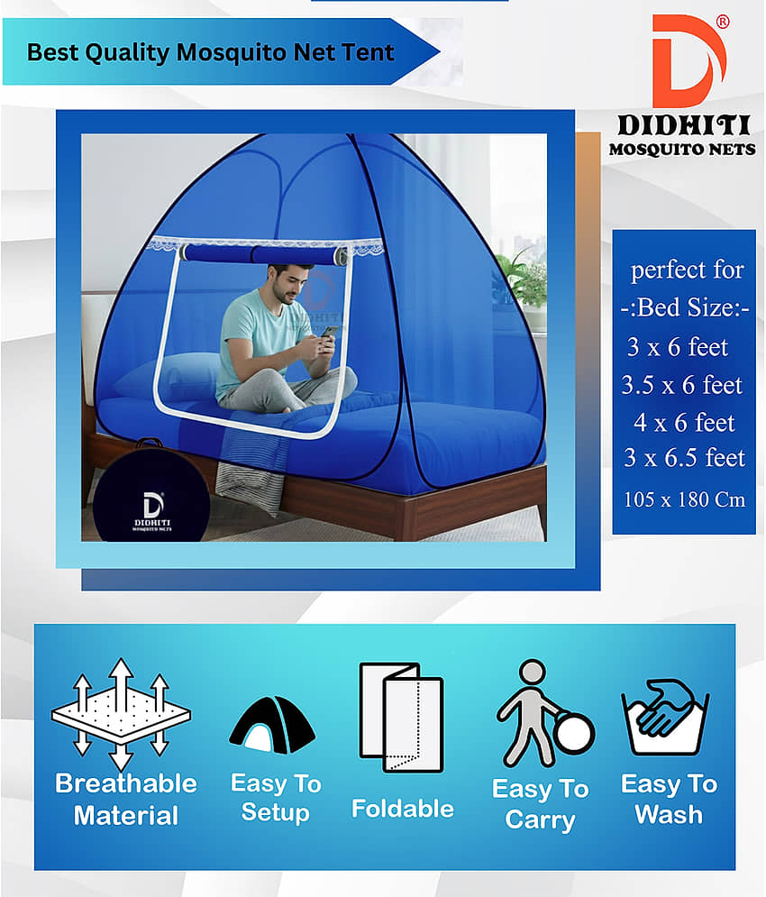 didhiti - White Polycotton Foldable Mosquito Net ( Pack of 1 ) view 2