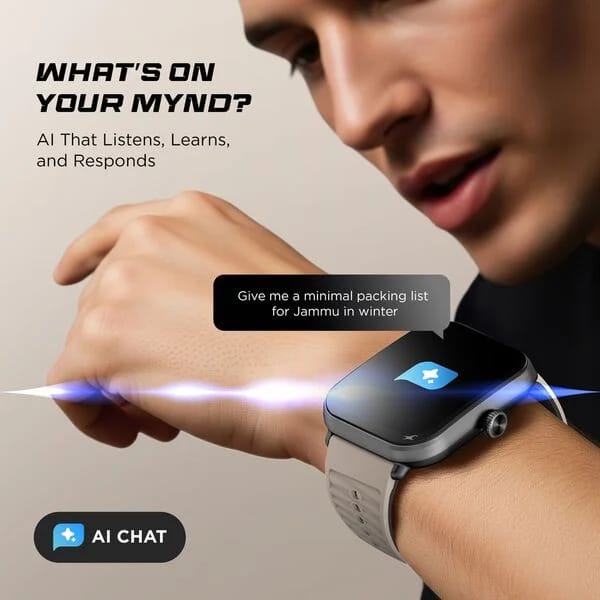 Fastrack MYND - 4.9 cm AMOLED Display, Offline Voice Commands, AI Watchface, AI Chat, BT Calling IP68 Smartwatch view 2