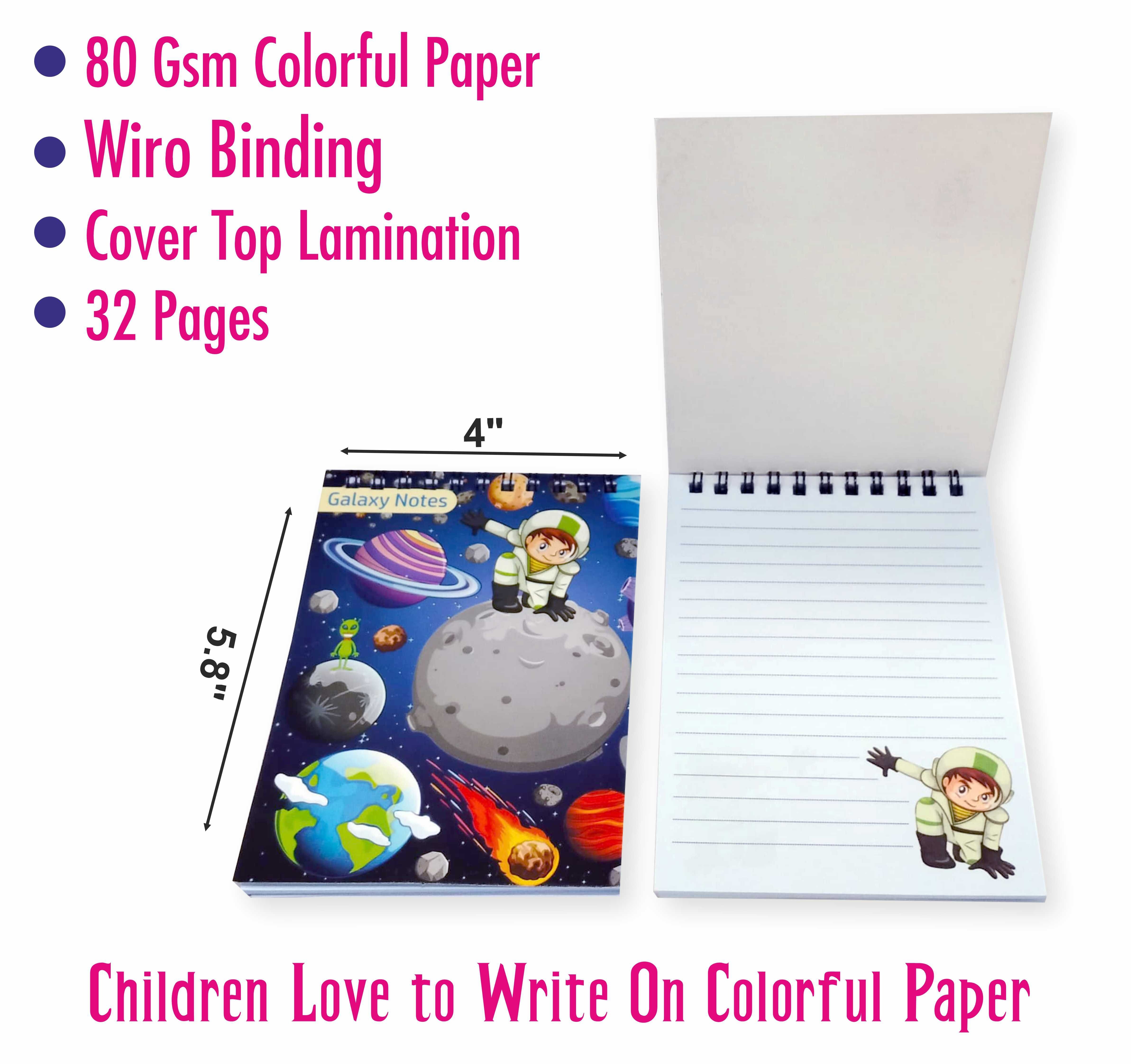 Kids Galaxy Space Astronaut Printed Ruled Laminated Cover Colourful Notepad, 32 Pages, (Size: 5.8 x 4 inch) - 10 view 2