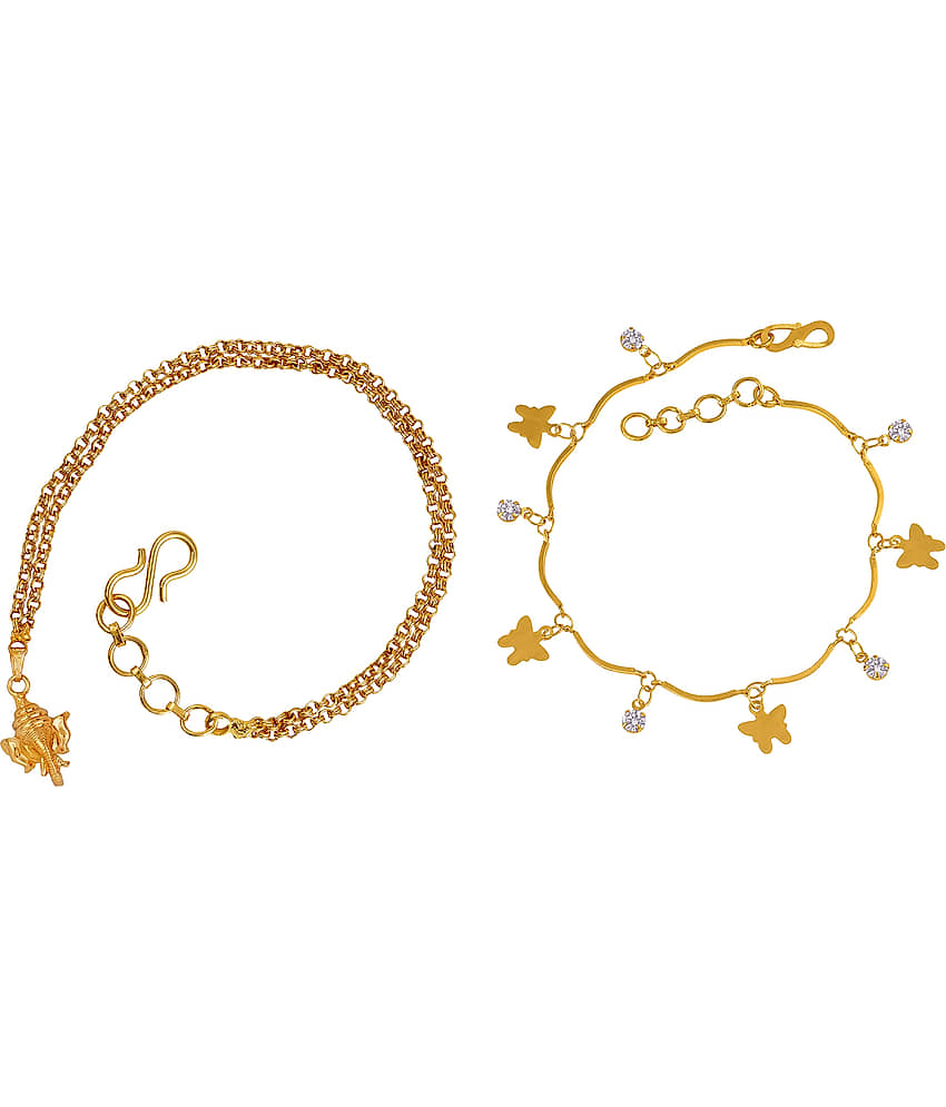 JFL - Jewellery For Less Gold Bracelet ( Pack of 2 ) view 2
