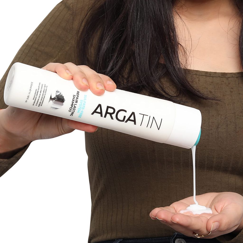 Argatin Keratin Repair Lasting Sulphate Free Conditioner | Enriched With Argan Oil & Aloe Vera Extract | Smooth, Shiny & Frizz Free Hair | Unisex 330 Ml view 2