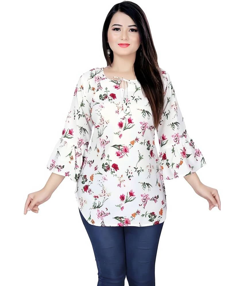 Hemang Fashion Women's Crepe Regular Top ( Black )