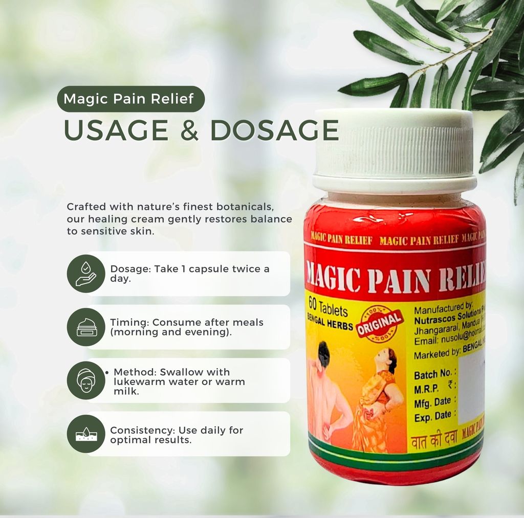Magic Pain Relief Capsule – Pack of 3 (Supports Joint, Muscle & Body Pain Relief) view 2