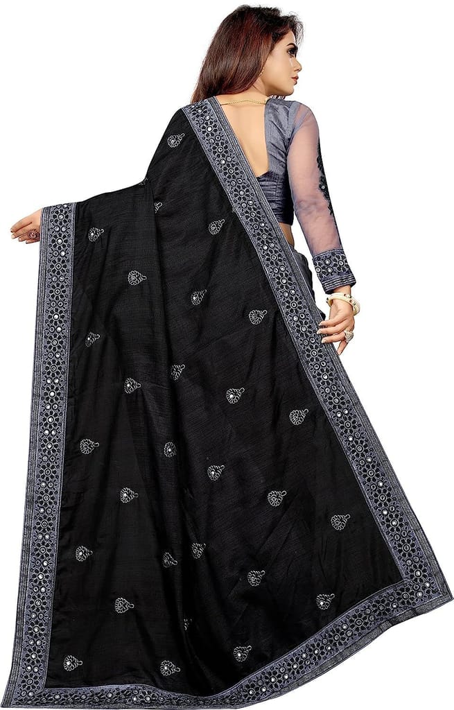 Zysia Stunning Embroidered silk Sareefor Women with Exquisite Saree Blouse - Perfect Indian Saree for Women view 2