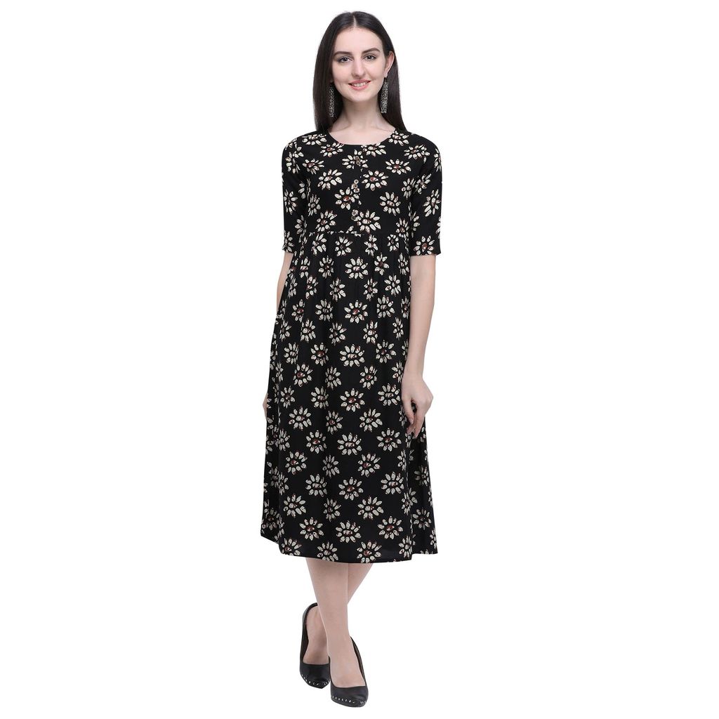 SHOPPING QUEEN Women Rayon Anarkali Kurta