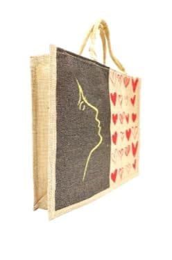 PALAK SAXENA Eco-Friendly Jute Bag-Reusable Tiffin/Shopping/Grocery Multipurpose Hand Bag with Zip (Brown) view 2