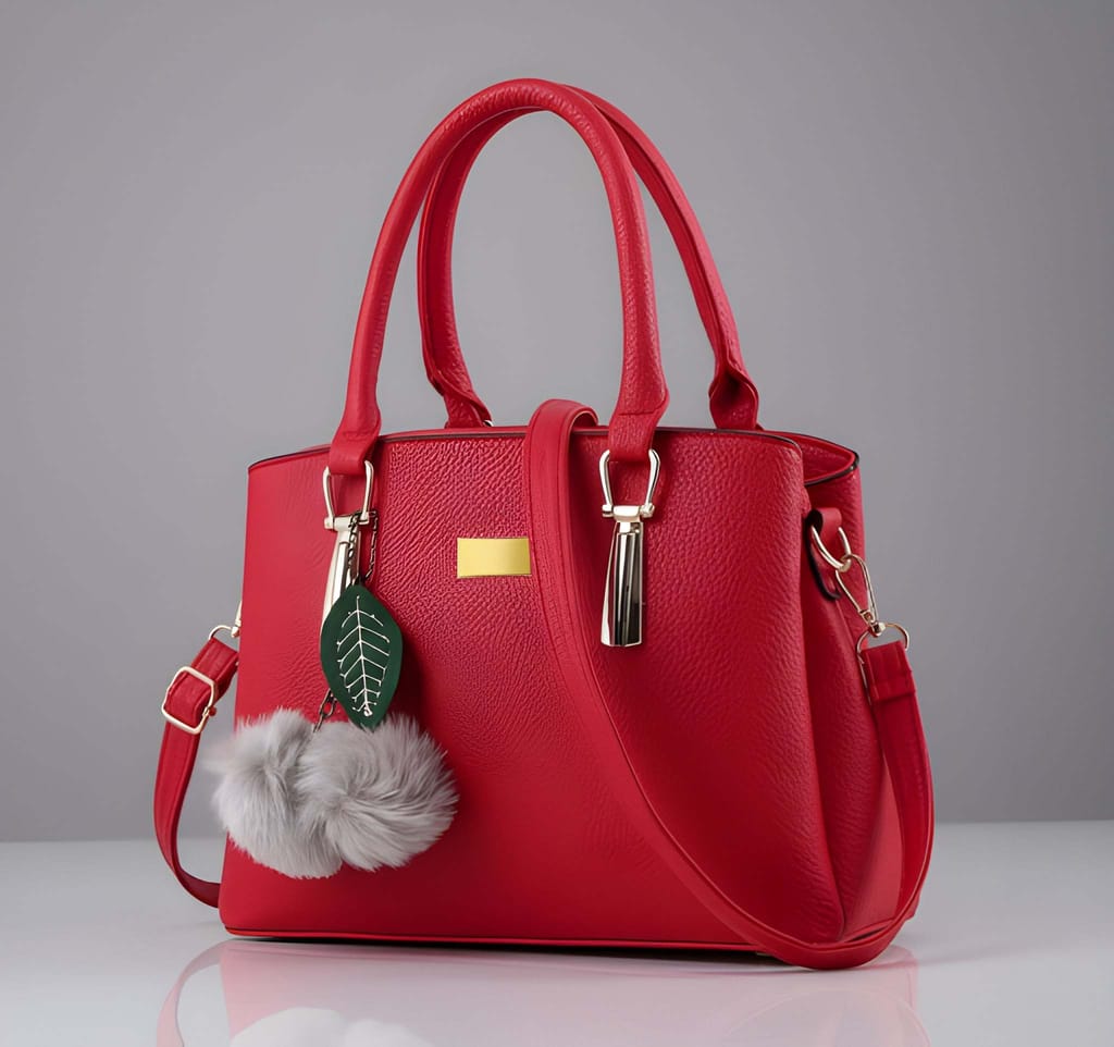 Classic Women's PU Leather Handbag with Sling Belt & Pom Pom Charm | Elegant Tote Purse for Shopping & Daily Carry (Heavy Quality) view 2