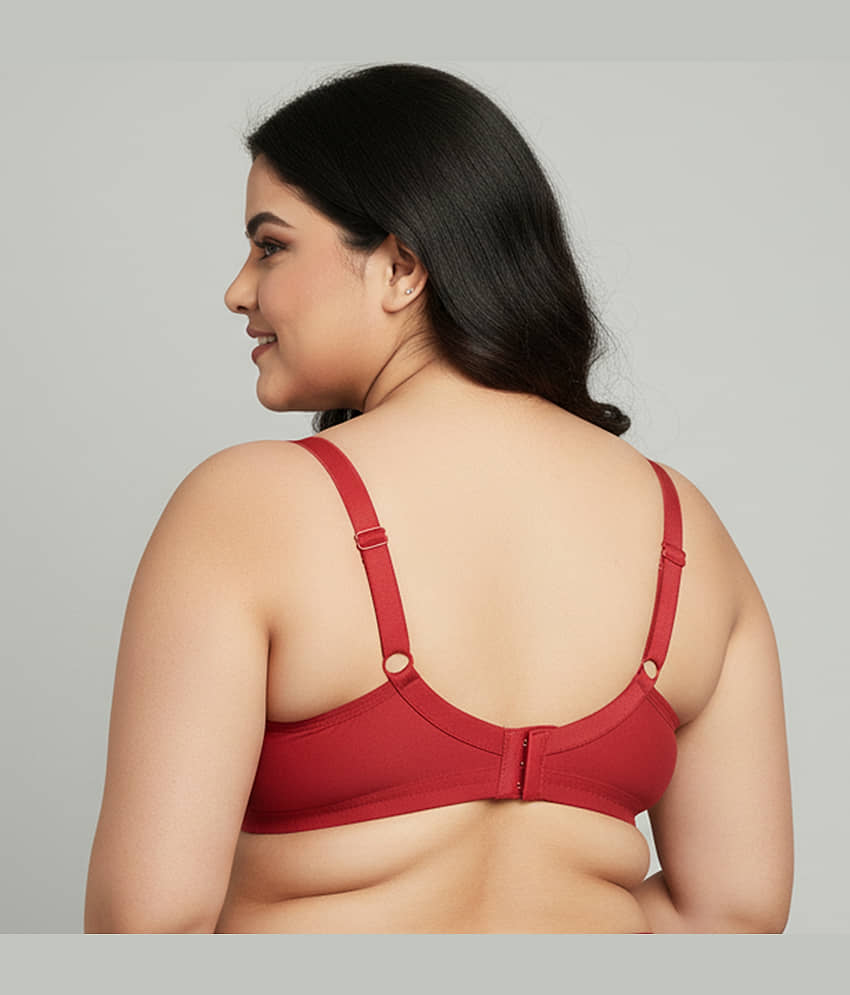 Elina Pack of 1 Cotton Non Padded Minimizer Bra For Women ( Red ) view 2