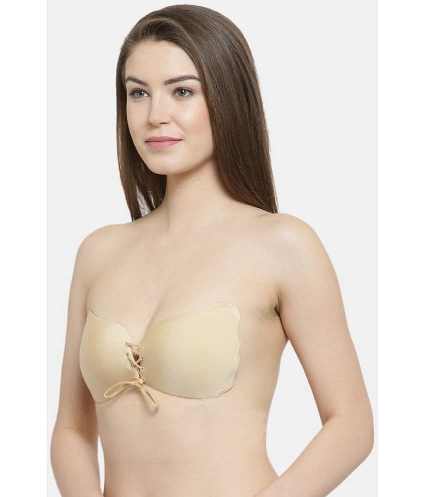 HINGOL Satin Lightly Padded Women's Stick on Bra ( Khaki ) Wire Free Stick-On Bra view 2
