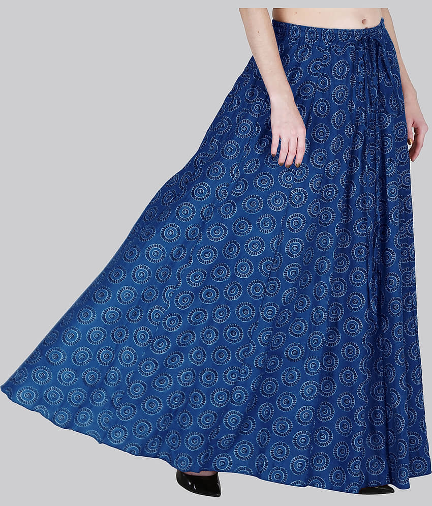 Sttoffa Blue Cotton Women's Flared Skirt ( Pack of 1 ) view 2