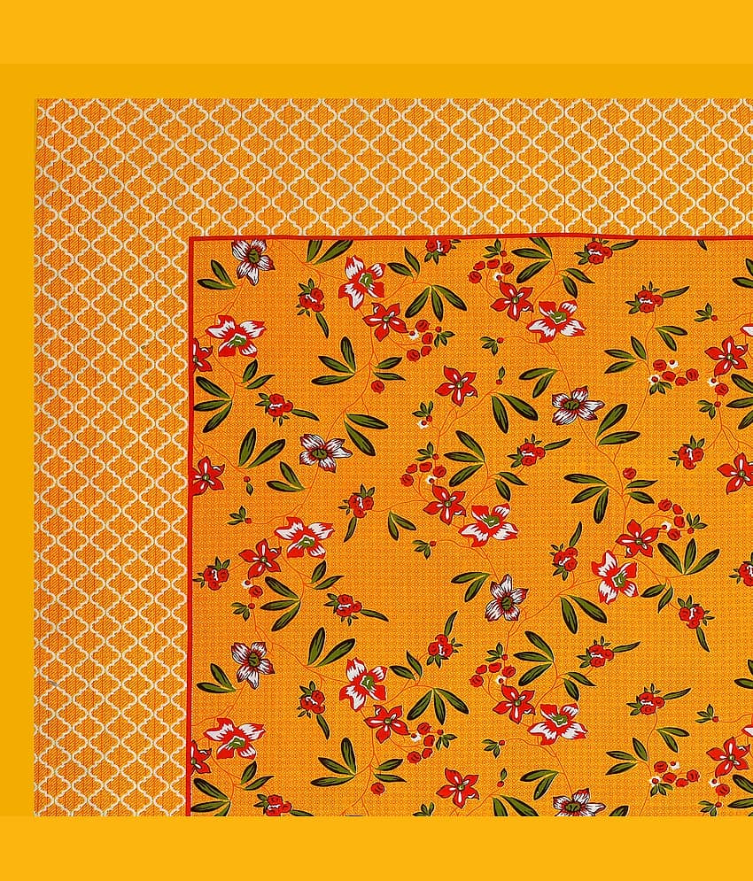 ABHACLOTHO Yellow Cotton 1 Single Bedsheet with 1 Pillow Cover ( 215 cm x 150 cm ) view 2