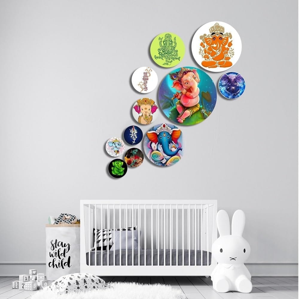 Charmor Designer MDF Wooden Nature Wall Hanging (WH45) - Set of 11 (Multicolor03) view 2