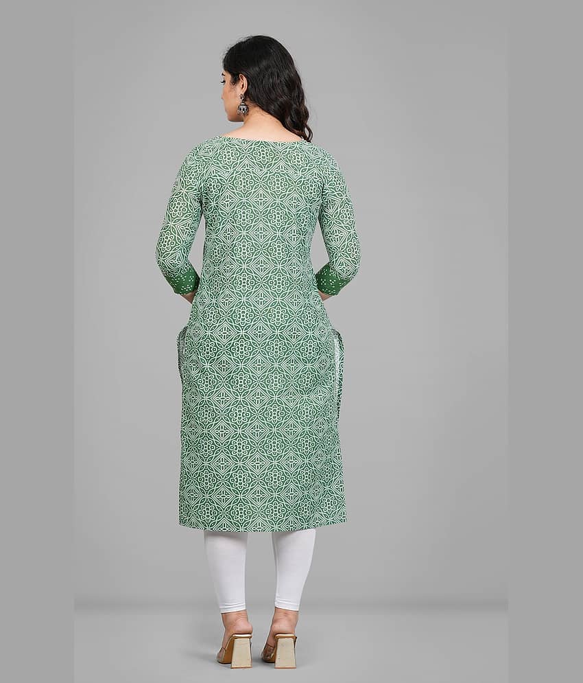 Parastri Green Cotton Maternity Kurta view 2