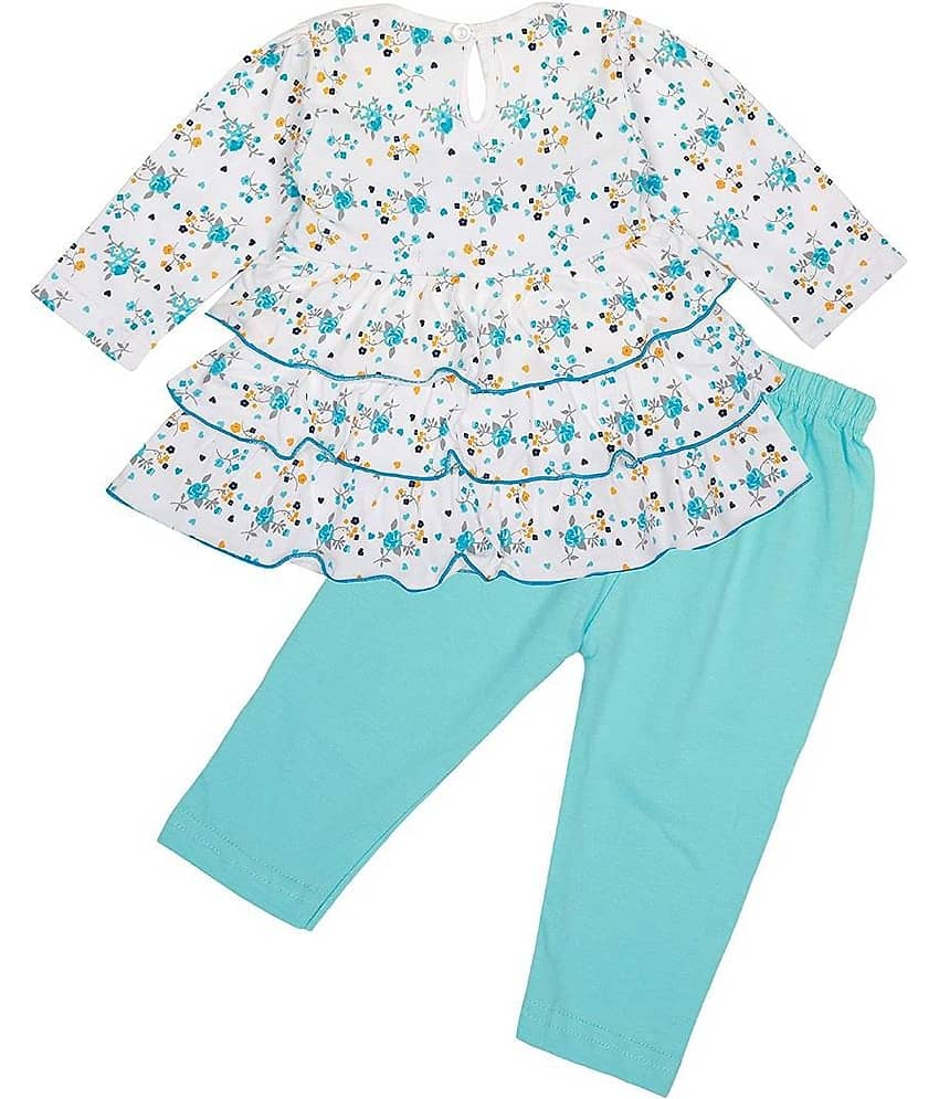 NammaBaby Baby Girls Cotton Blend Dresses ( Blue ) view 2