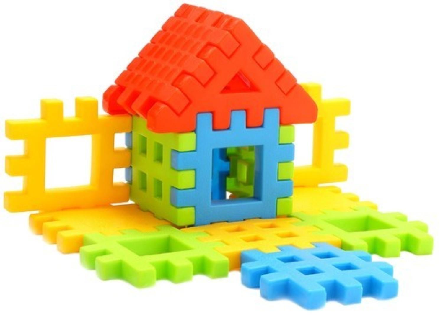 Building Blocks House Construction Set, Interlocking Educational Toy, Multi-Colour Blocks (Big House Blocks 72 pcs blocks) view 2
