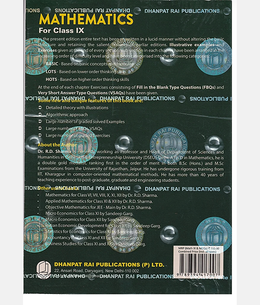 R D Sharma Mathematics Class 9 with MCQ in Mathematics - CBSE Examination 2025-2026 Paperback – 1 January 2025 view 2