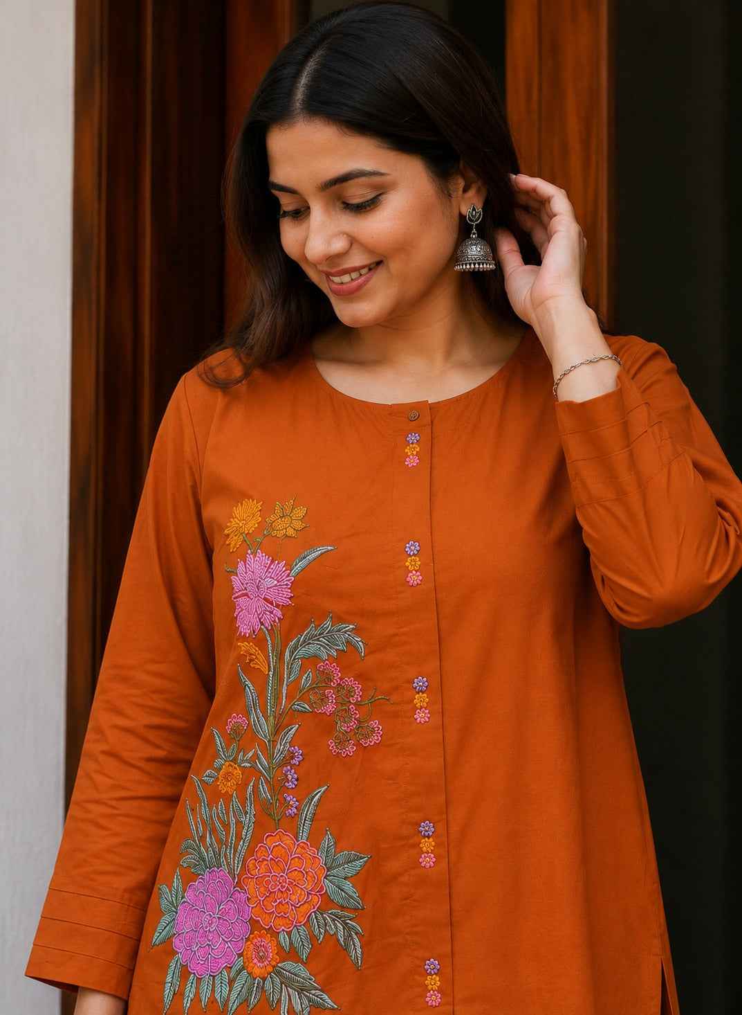 Premium Cotton Embroidered Co-Ord Set view 2