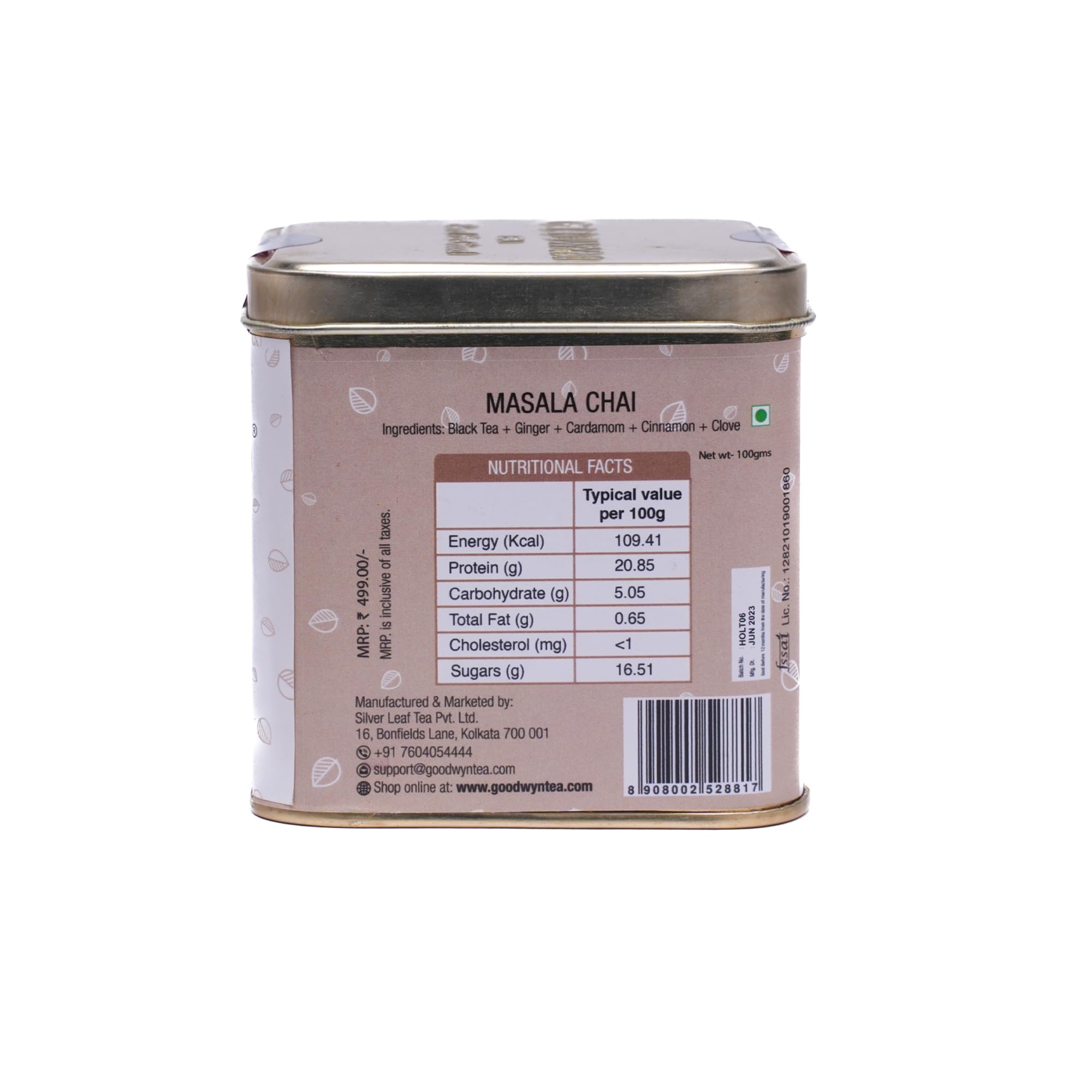 Goodwyn Masala Black Tea / Doodh Chai (100 gm) | Kadak | Made with Real Spices | From Own Tea Estates | 100% Natural Loose Leaf Tea | Low Caffeine Non Bitter | Rich in Antioxidants view 2