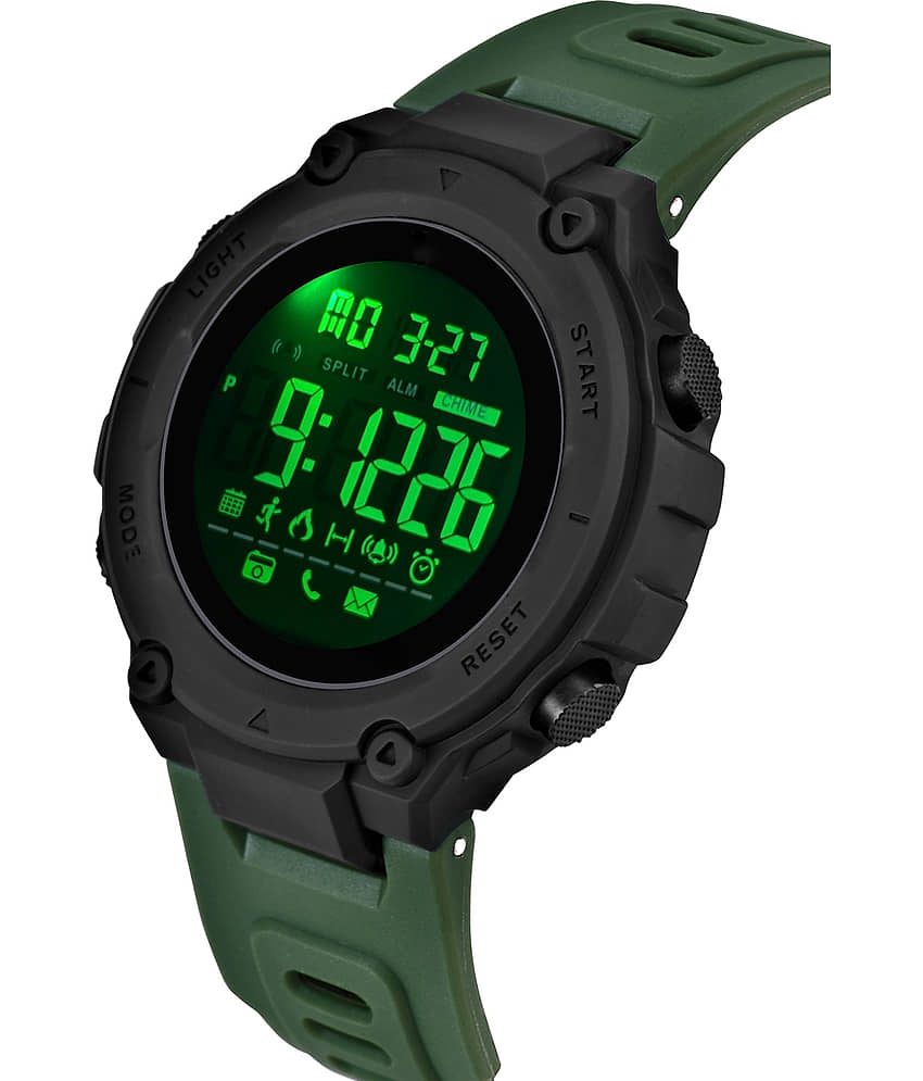 Harbor Green PU Digital Men's Watch view 2
