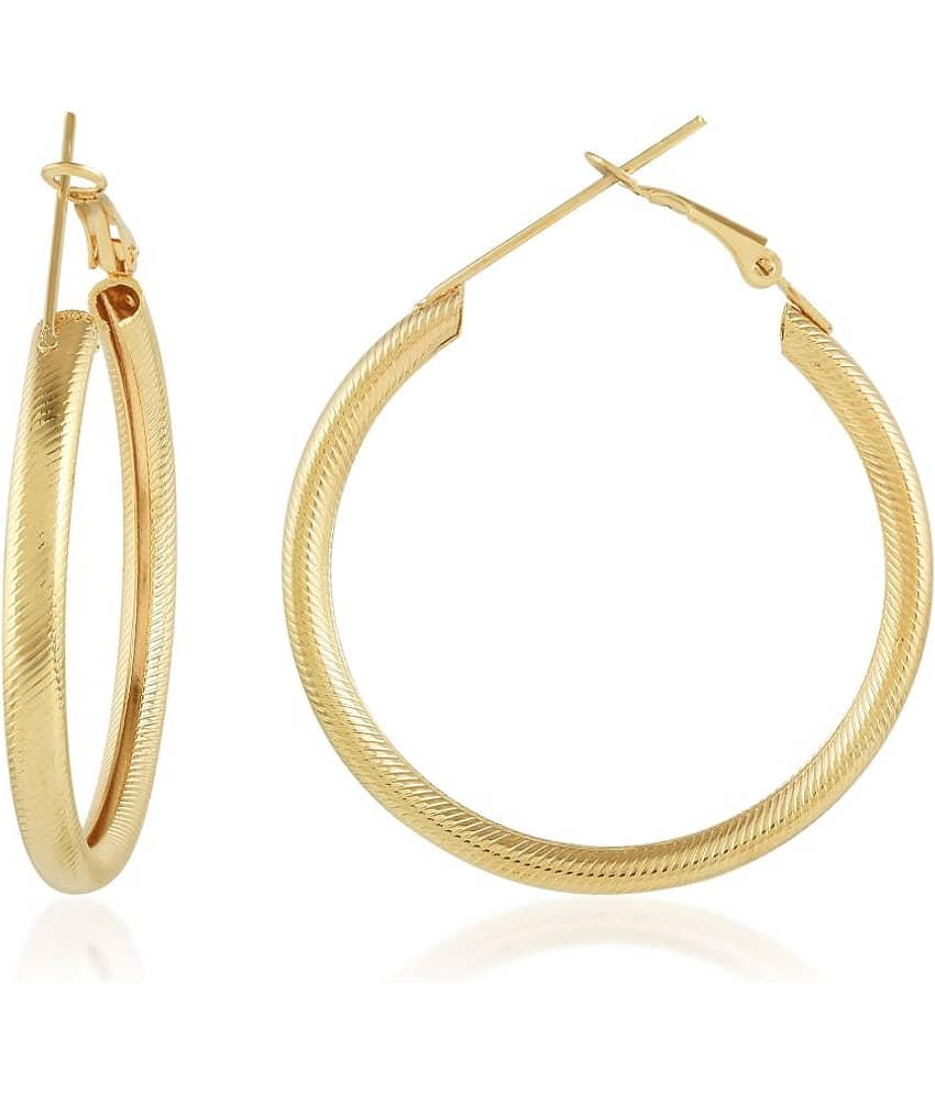 ADMIER Golden Hoops Earrings ( Pack of 1 ) view 2
