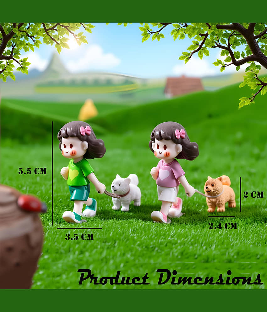 3MADS 4 Piece of Leisure Dog & Girl Doll Showpiece view 2
