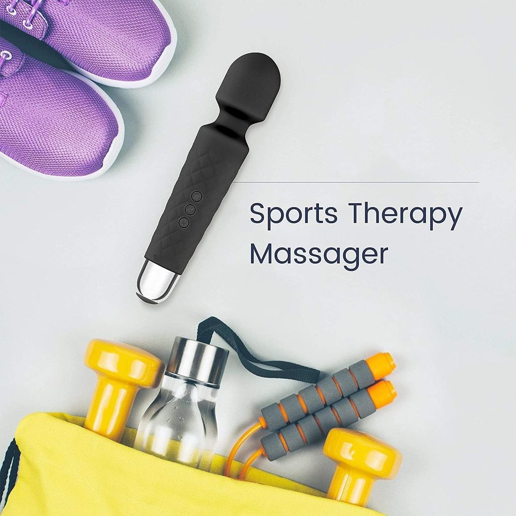 Cordless Full Body Massager for Women & Men, Rechargeable, for Pain Relief & Self Relaxation, Handheld Massager with Medical Grade Silicone, Fast Charging, 8 Speeds, 20 Modes (Multicolour)