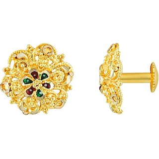 luv fashion Tradtional 1gm stud gold n micron plated view 2