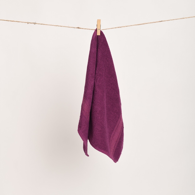 Furnofy Cotton 450 GSM Hand Towel Set Purple (Pack Of 2) view 2