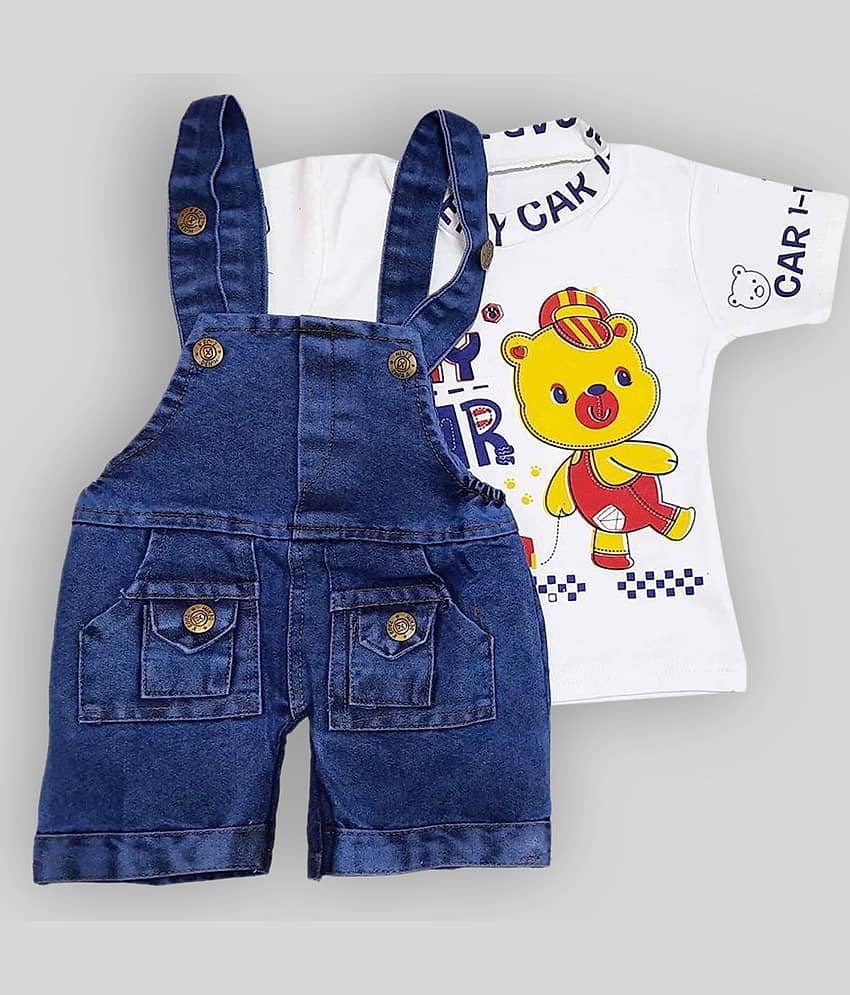 LITTLE PANDA Baby Boys Hoisery Dungaree Sets ( Green ) view 2