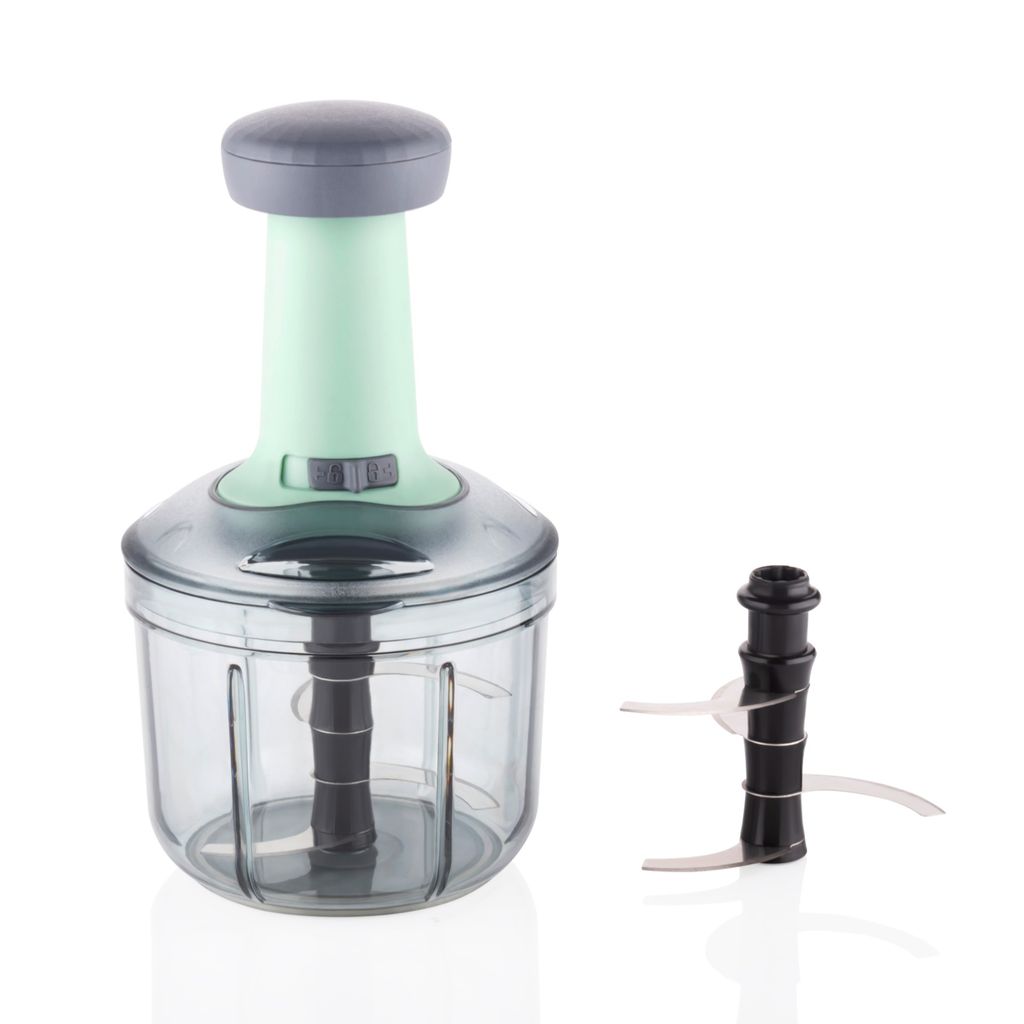 HAPPI Manual Push Chopper 900ml Steel Blade Hand Press Vegetables Chopper Kitchen For Cutting Salad , Onion , Chilly Mixer (Green) view 2