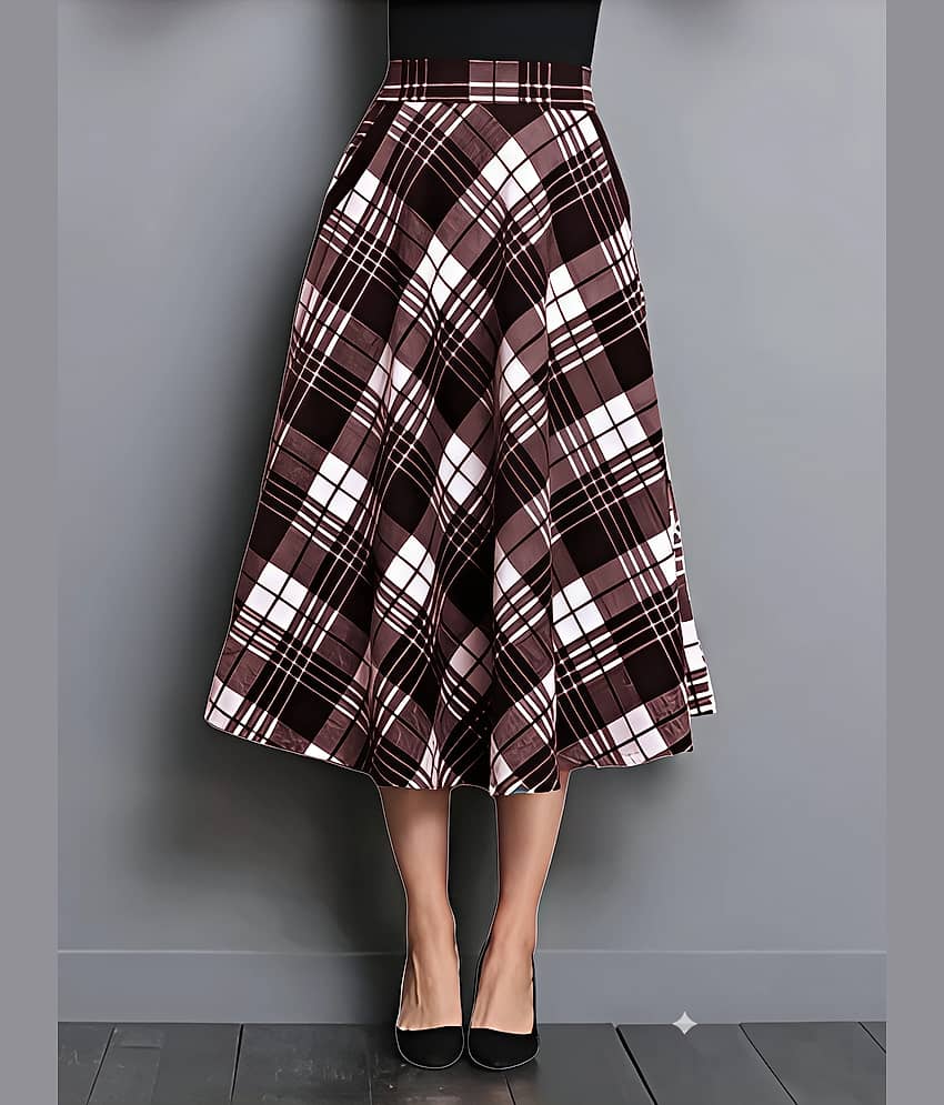 ZELZIS Maroon Cotton Women's Flared Skirt ( Pack of 1 ) view 2