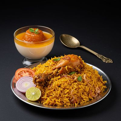 Chicken Dum Biryani & Dessert