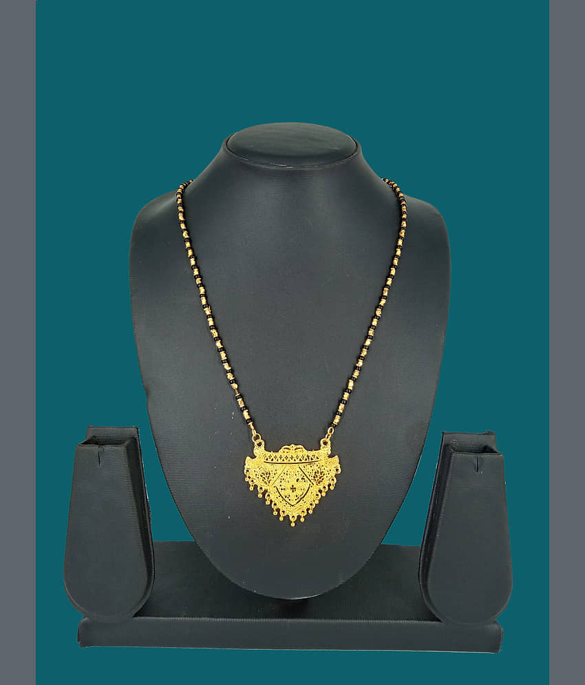 SHANKHRAJ MALL GOLD PLATED NEW FANCY MANGALSUTRA-100293 view 2