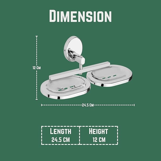 GLOXY Stainless Steel Double Soap Holder for Bathroom view 2