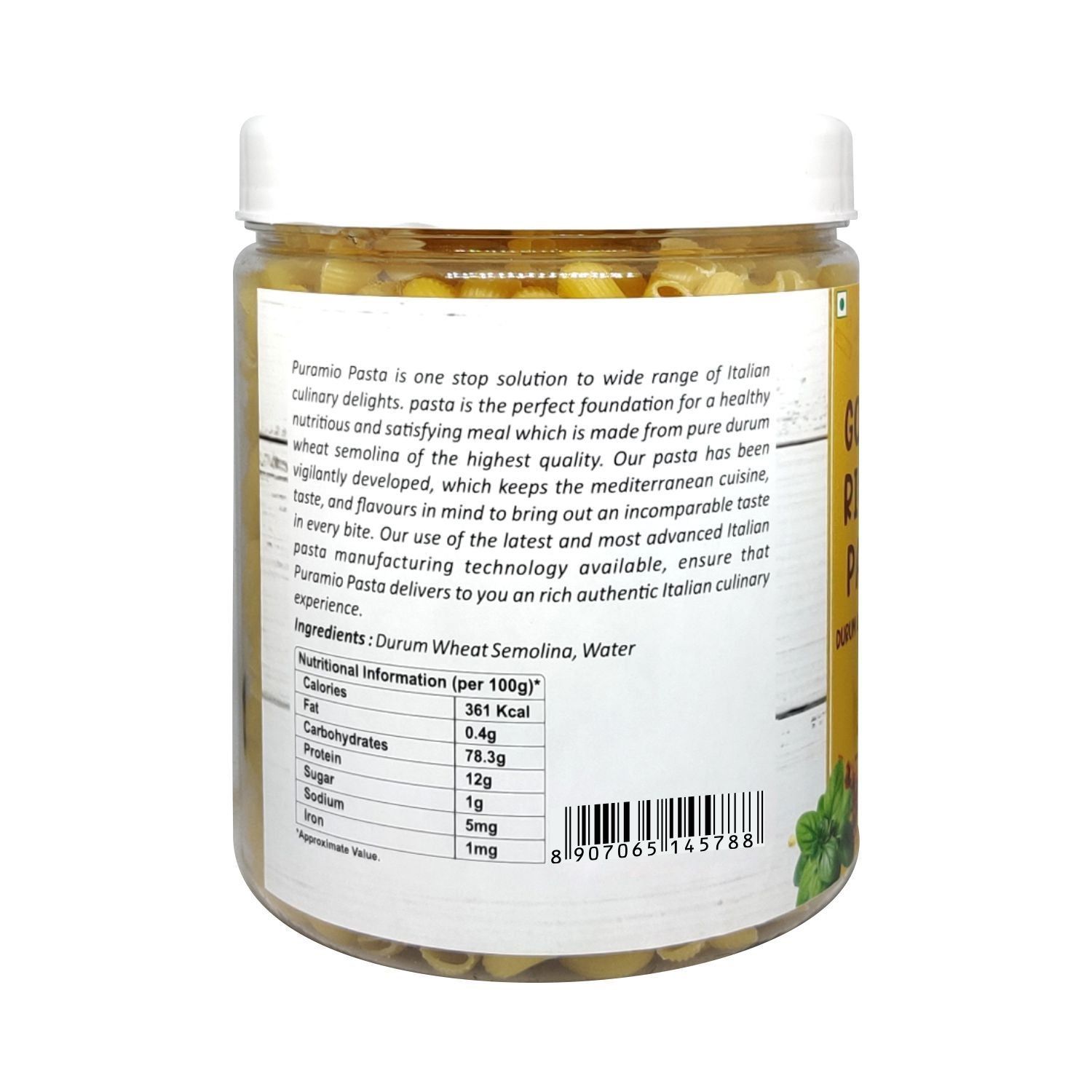 Puramio Gomiti Rigate Durrum Wheat Semolina Pasta, 850 gm view 2