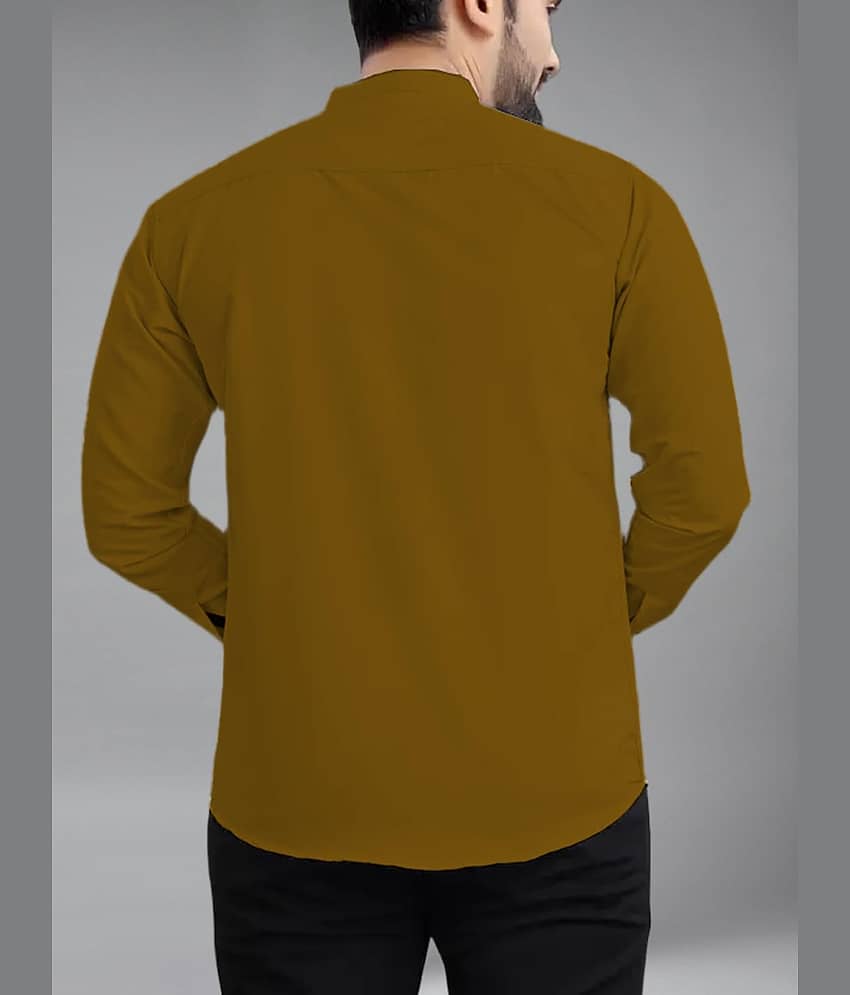 Apektra Cotton Blend Slim Fit Solids Full Sleeves Men's Casual Shirt - Coffee ( Pack of 1 ) view 2