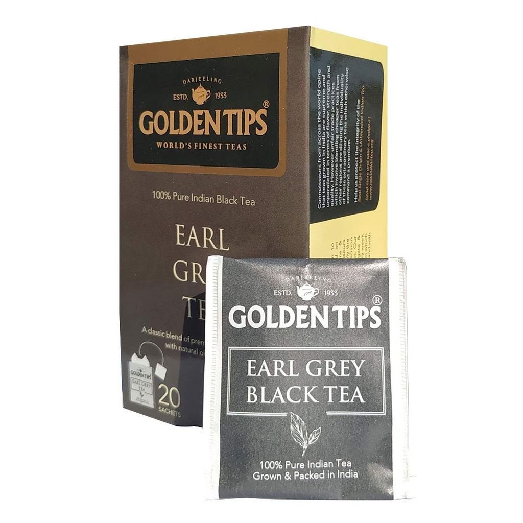 Golden Tips Healthy/Natural and Organic Pure India Earl Grey Black Tea Bags (20 Bags, 40 Gram, Pack of 2) view 2