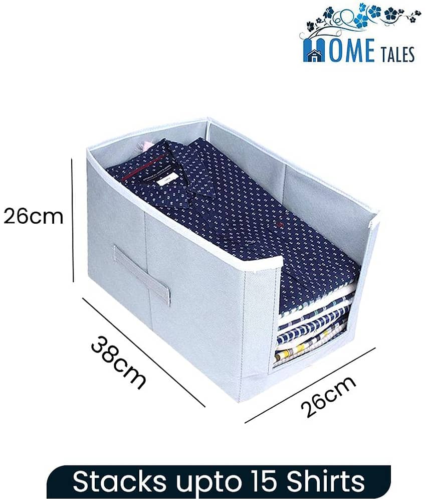 Non-Woven Shirt Stacker & Cloth Organizer,Grey ( Pack of 9) view 2