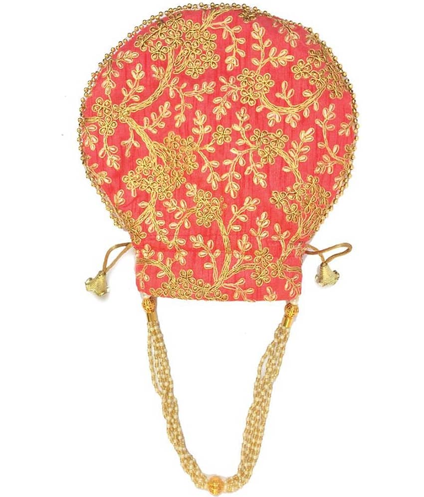 Bulbul Pink Silk Potli view 2