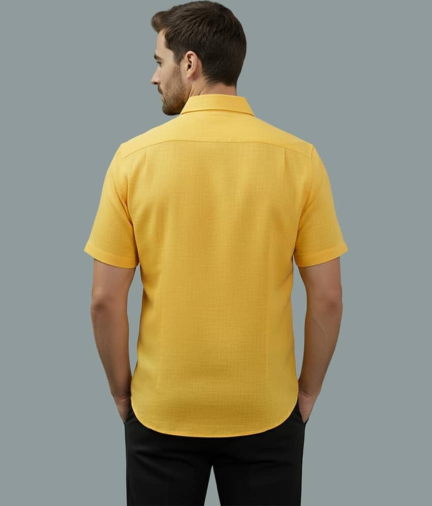 UNI VIBE Cotton Blend Slim Fit Solids Half Sleeves Men's Casual Shirt - White ( Pack of 1 ) view 2